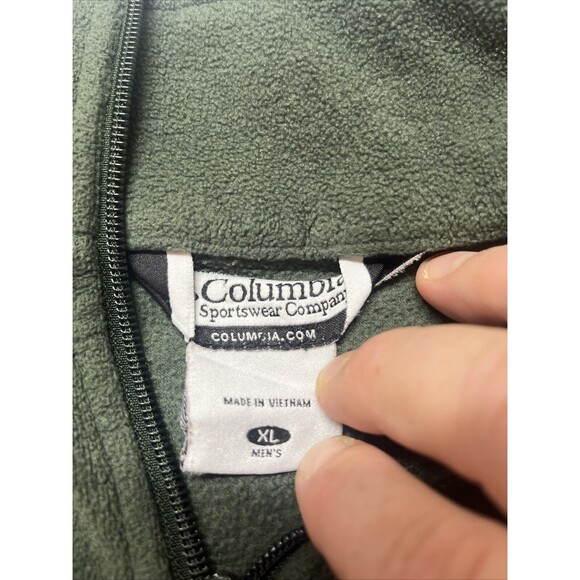 Columbia Gray Fleece Zip Up Jacket Men's size XLarge Waist Draw String - Picture 4 of 4